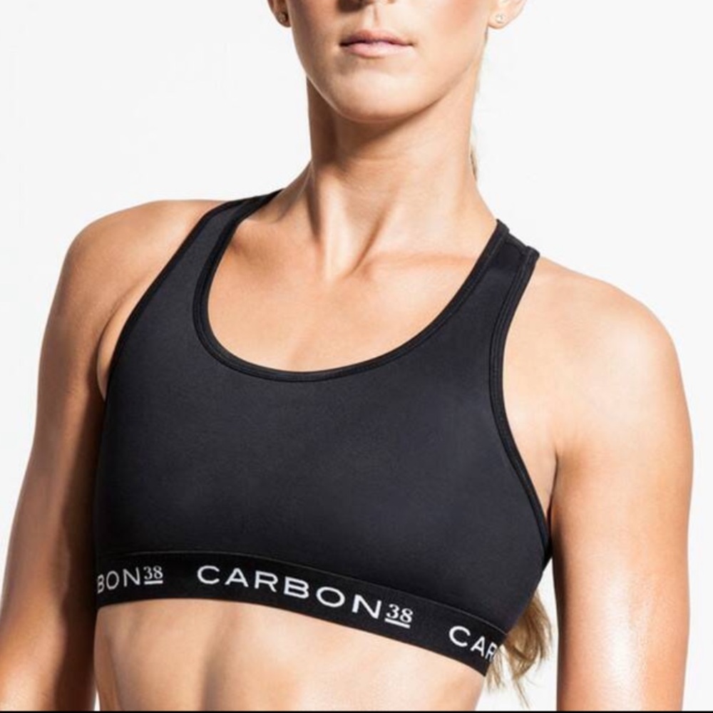 Carbon38 black sports bra